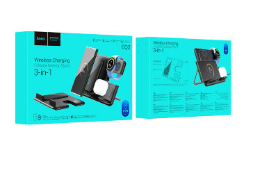  Беспроводное зарядное устройство 3in1 смартфон/Watch/AirPods Hoco CQ2 15W черное