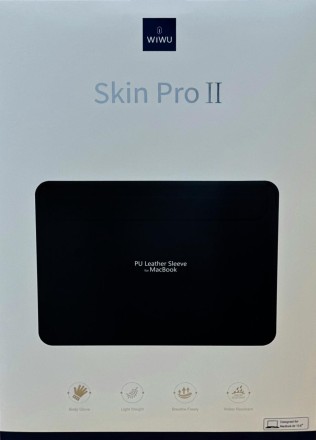  Папка для MacBook 13,6 Air WIWU Skin Pro 2 Macbook 2022 черная