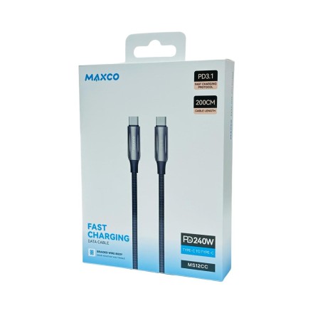  Usb Кабель-зарядка Type-C на Type-C Maxco MS12CC PD3.1 240W 2м черный