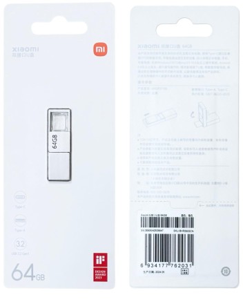  USB флеш накопитель Xiaomi Dual Interface USB Flash Drive 64Gb (XMUP21YM) серебристый