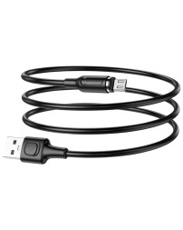 Usb Кабель-зарядка магнитный Micro Borofone BX41 Amiable 2.4A 1м силиконовый черный