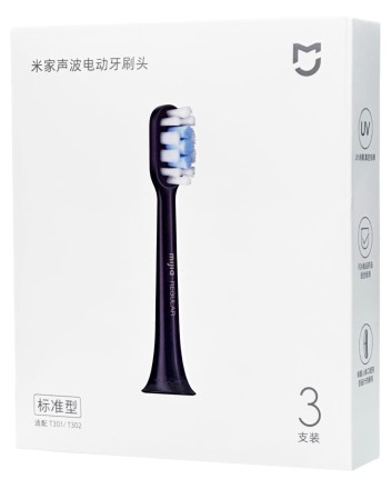  Сменные насадки для зубной щетки MiJia Standart T301/T302 (3шт) MBS303 синие