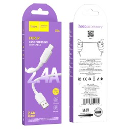 Usb Кабель-зарядка Lightning Hoco X96 2.4A 1м силиконовый белый