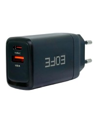 Сетевое зарядное устройство EOFE E601 1C/1USB 65W черное
