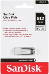 3.0 USB флеш накопитель SanDisk 512GB Ultra Flair (SDCZ73-512G-G46) металл чер/серебро