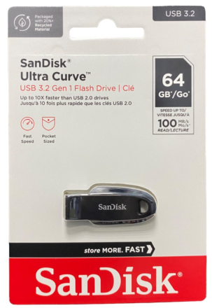  3.2 USB флеш накопитель SanDisk 64GB SDCZ550-064G-G46 Ultra Curve чёрный