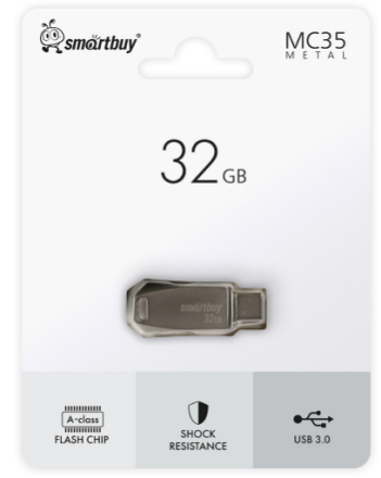  3.0 USB/USB-C флеш накопитель Smartbuy 32GB MC35 Phantom (SB32GBMC35) серый