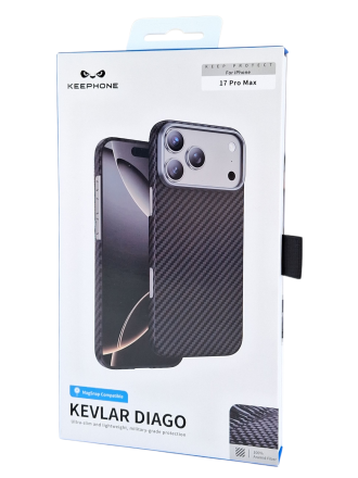  Накладка для i-Phone 17 Pro Max Keephone Kevlar Diago MagSnap черный