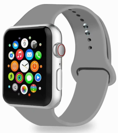  Сменный браслет силиконовая для Apple Watch 38mm серый