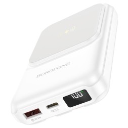 Powerbank с беспроводной зарядкой MagSafe Borofone BJ26 10000mAh 1USB/1C 22.5W белый