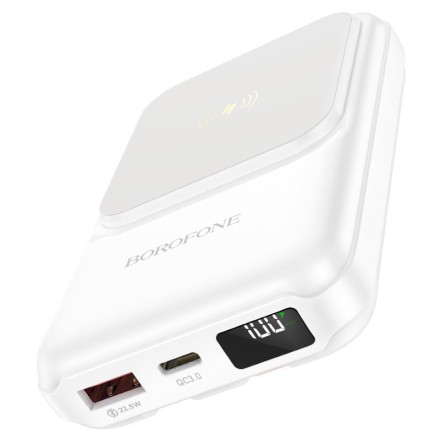  Powerbank с беспроводной зарядкой MagSafe Borofone BJ26 10000mAh 1USB/1C 22.5W белый