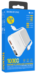 Powerbank с беспроводной зарядкой MagSafe Borofone BJ26 10000mAh 1USB/1C 22.5W белый