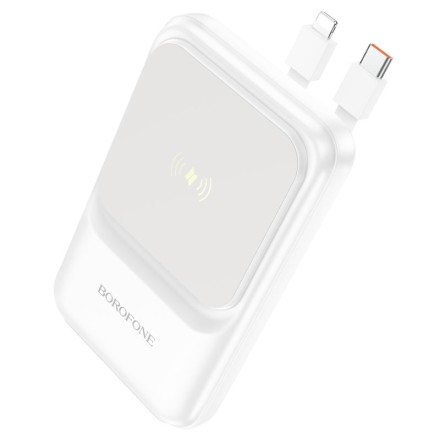  Powerbank с беспроводной зарядкой MagSafe Borofone BJ26 10000mAh 1USB/1C 22.5W белый