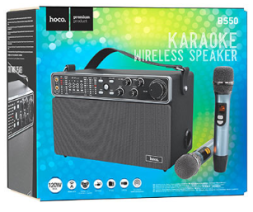 Bluetooth колонка+караоке микрофон Hoco BS50 черная