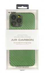 Накладка для i-Phone 13 Pro Max 6.7&quot; K-Doo Air Carbon пластик зелёная