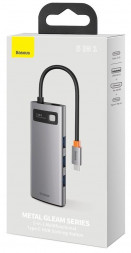 USB-C хаб Baseus Metal Gleam 5в1 3USB/HDMI/USB-C (WKWG020013) серый