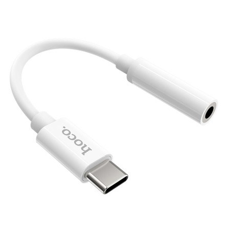  Кабель-переходник Hoco LS30 Type-C (папа) на AUX 3.5мм (мама) белый