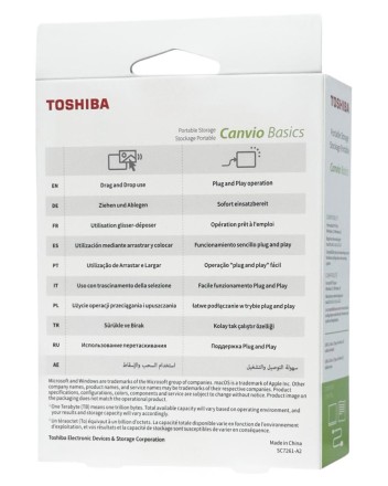  Внешний HDD Toshiba Canvio Basics 2TB (HDTB520EK3AA) черный