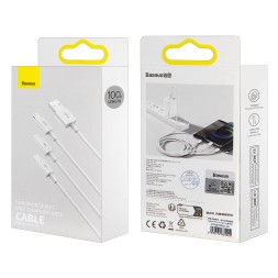 Кабель-зарядка Baseus Superior 3в1 i-Phone/Type-C/Micro 1м (P10320105221-00) 3.5A белый