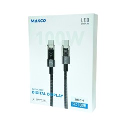 Usb Кабель-зарядка Type-C на Type-C Maxco MS03CC LED 100W 2м черный