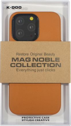 Накладка для i-Phone 13 Pro K-Doo Mag Noble кожаная светло-коричневая