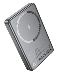 Powerbank с беспроводной зарядкой MagSafe Hoco Q34 10000mAh 1USB-C 20W серебристый