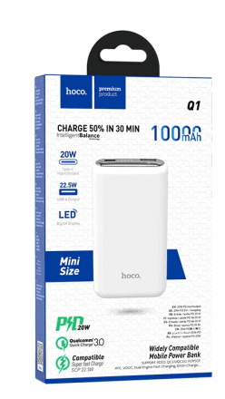  Powerbank Hoco Q1 10000mAh 1USB/1C 3A 20/22.5W белый