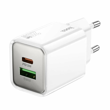  Сетевое зар. устр. Hoco N46 1USB/1C 20W белое