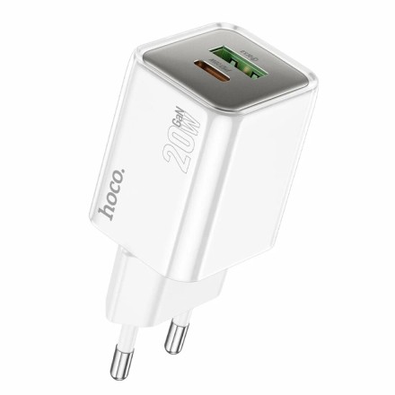  Сетевое зар. устр. Hoco N46 1USB/1C 20W белое