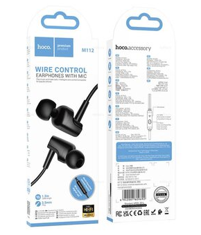  Наушники внутриканальные Hoco M112 1.2 м черные