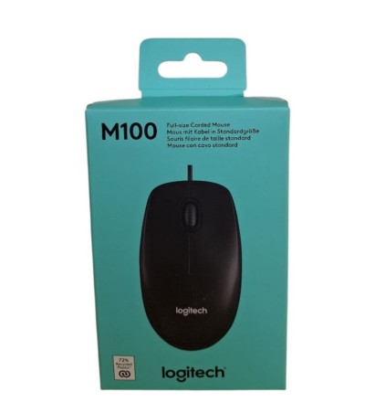  Мышь проводная Logitech M100 оптическая 1000DPI черная