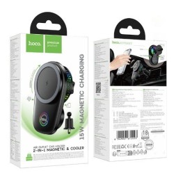 Держатель в автомобиль в воздуховод c беспроводной зарядкой Hoco HW36 15W черный