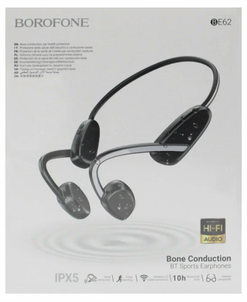  Беспроводные наушники для спорта Borofone BE62 черные