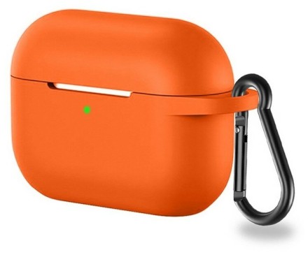  Силиконовый чехол для AirPods 3 c карабином папайя