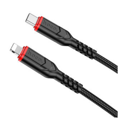 Usb Кабель-зарядка Type-C на Lightning Hoco X59 3A 60W 2м в тканевой оплетке черный