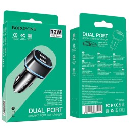 Автомобильное заряд. устр. Borofone BZ14 2USB 2.4A черное