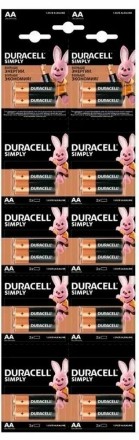  Батарейка алкалиновая Duracell Simply AA/LR6/BL2