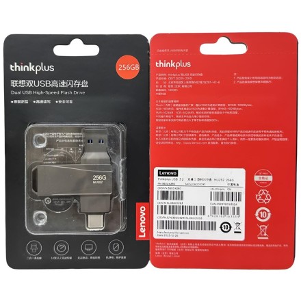  USB3.2/USB-C флеш накопитель Lenovo Thinkplus MU252 256GB черный