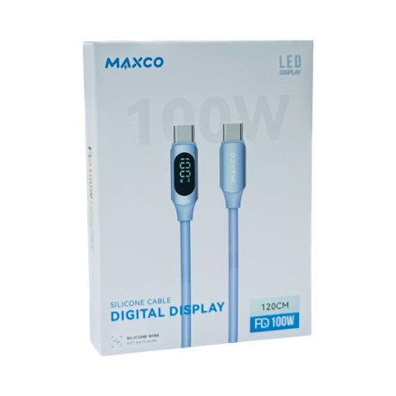  Usb Кабель-зарядка Type-C на Type-C Maxco MS05CC LED 100W 1.2м синий