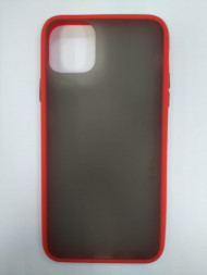 Накладка для iPhone 11 Pro Max силикон матовая бока цветные красные