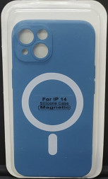 Накладка для i-Phone 14 6.1&quot; Magsafe силикон темно-синяя