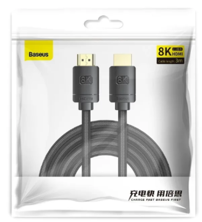  Baseus High Definition Series HDMI 8K to HDMI 8K Adapter Cable 3м CAKGQ-L01 черный
