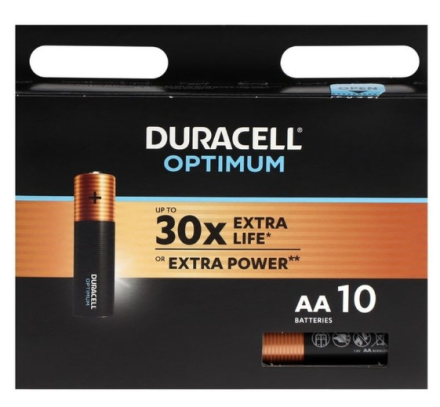  Батарейка щелочная Duracell Optimum AA/LR6/BL10