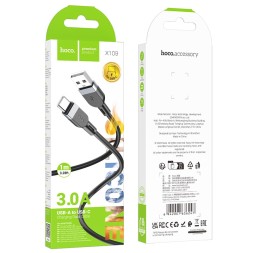Usb Кабель-зарядка Type-C Hoco X109 3A 1м силиконовый черный