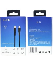 Usb Кабель-зарядка Type-C на Lightning EOFE CL21 3A 1м черный