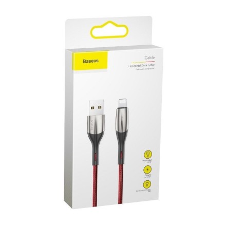  Usb Кабель-зарядка Lightning Baseus Horizontal 2.4A 1м (CALSP-B09) красный