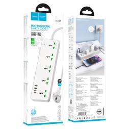 Сетевой фильтр Hoco AC13A 5розеток/3USB/1C 1,5м белый