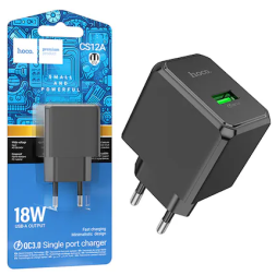 Сетевое зар. устр. Hoco CS12A 1USB 18W черное