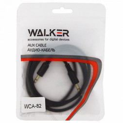 Аудиокабель AUX 3,5mm Walker WCA082 круглый рифленый черный