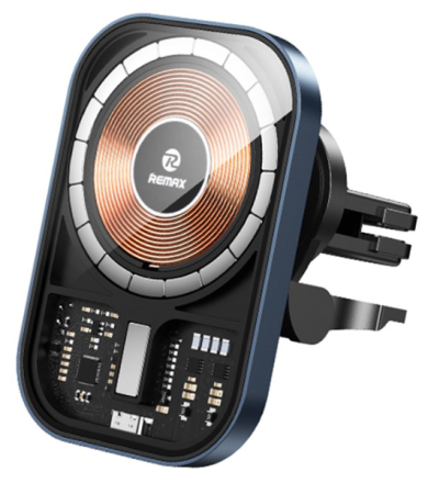  Держатель c беспроводной зарядкой в воздуховод Remax RM-C18 15W магнитный черный